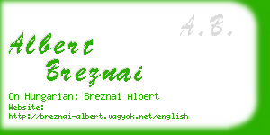 albert breznai business card